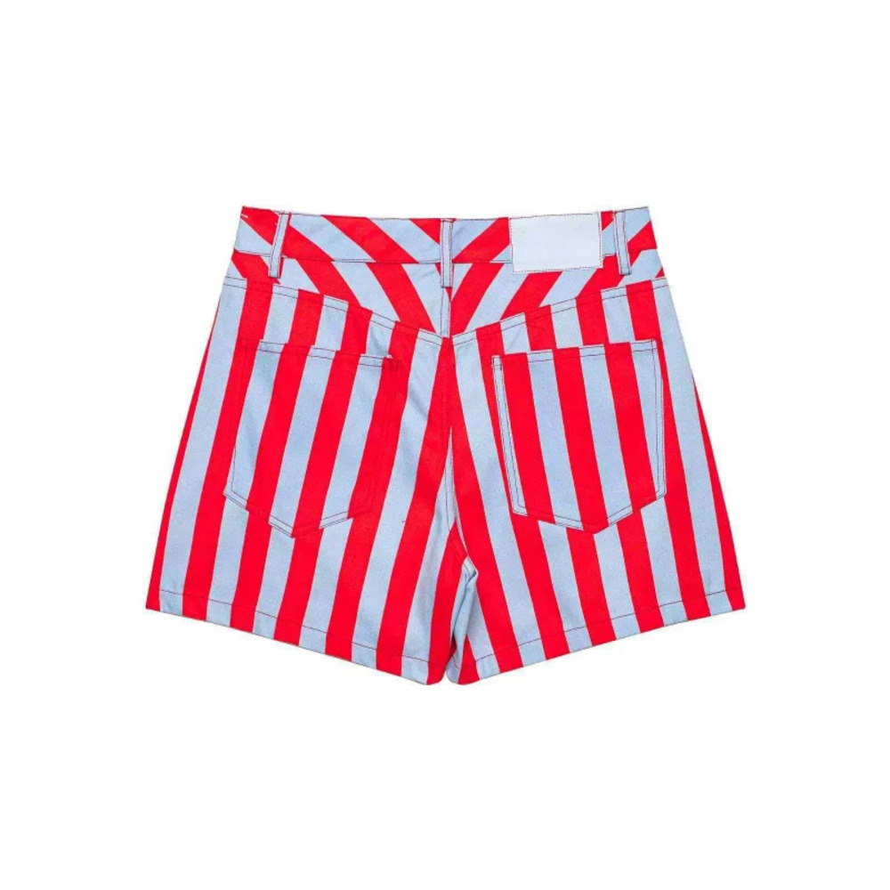 ZARA Summer Casual Wide Stripe High Waist Beach Shorts